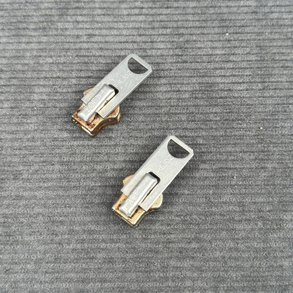 Vintage Talon 42 Zipper Sliders Set of 2‎ Silver Tone Metal Repair Parts 3944